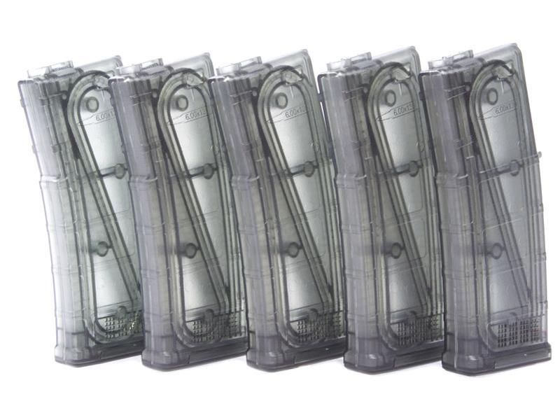 Ares M4 AMAG AEG Magazine (5pcs Box Set - 130 Rounds - Transparent - MAG-B-023-TP)