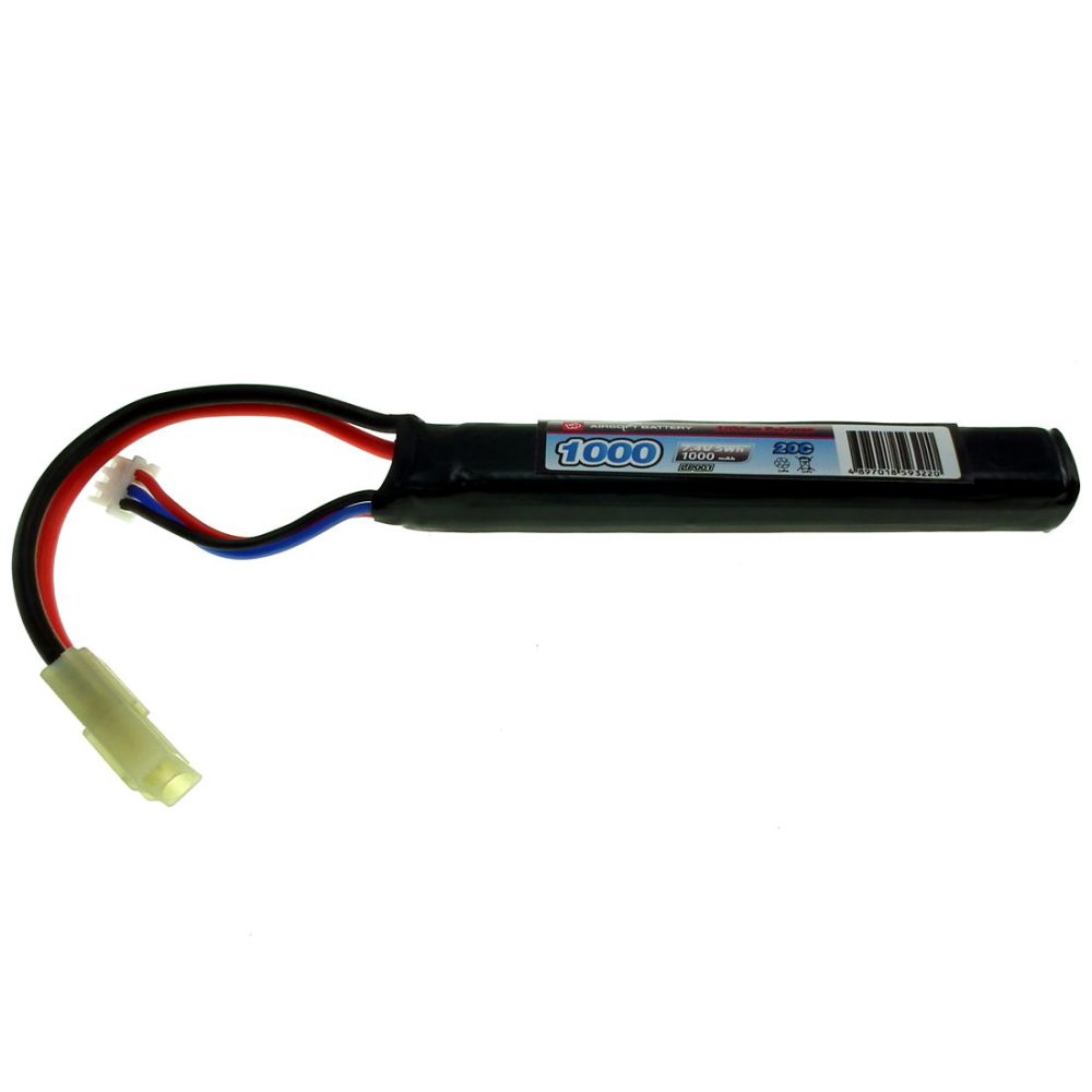 LIPO - 7.4V 1000mAh 20C/40C LiPO Airsoft Battery Vapex Tamiya