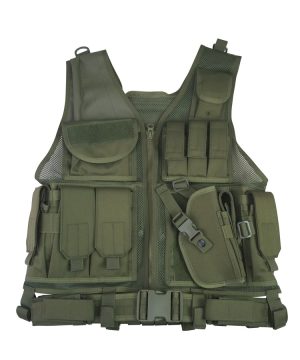 Cross Draw Tactical Vest - Olive Green