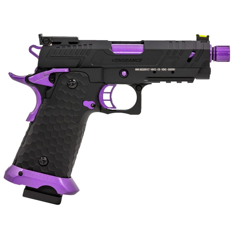 Hi-Capa CS Vengeance 3.8 Compact GBB Pistol (Black) (Purple Match) - Image 3