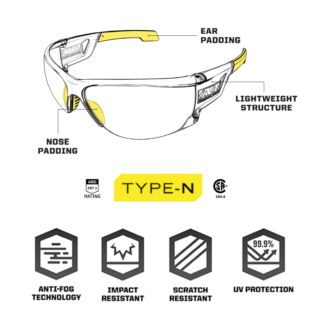Mechanix Wear Type-N Tactical Eyewear - Amber Frame/Amber Lens - Image 8